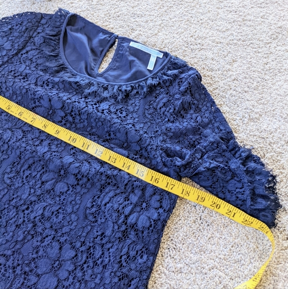 Draper James Navy Lace Ruffle Top - Picture 11 of 11